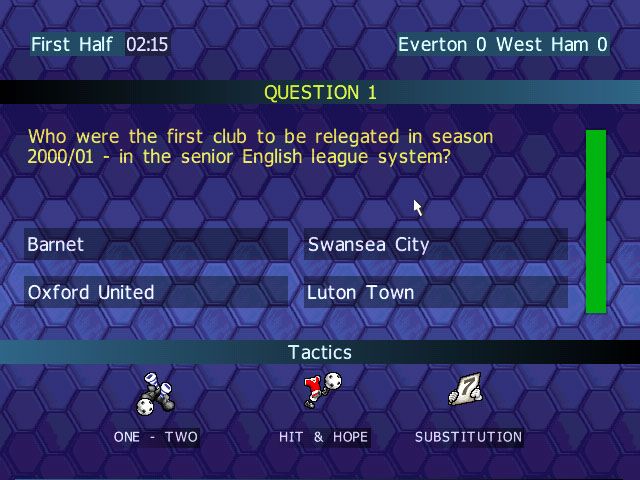 Championship Manager Quiz screenshot 3 for Playstation